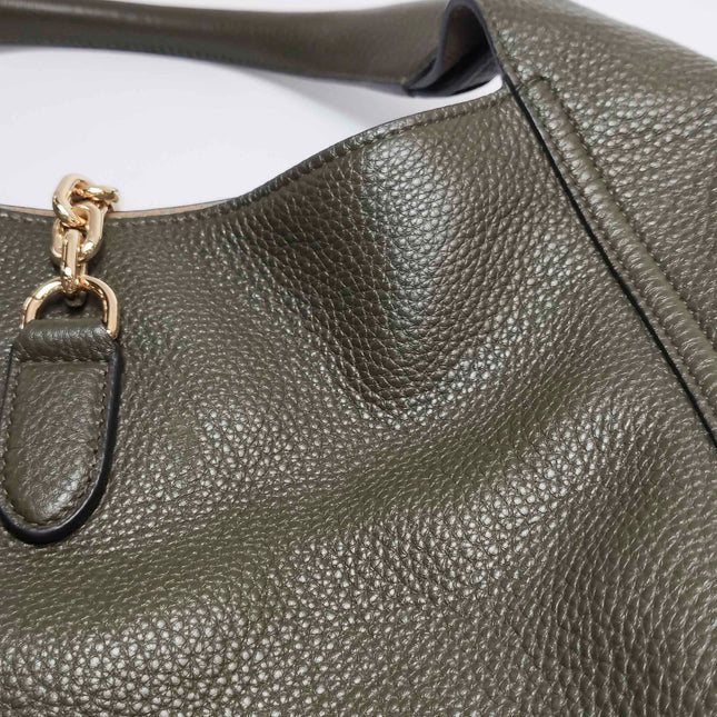 Gucci Softbit Maxi Shoulder Bag Olive Green Calfskin Leather 2024