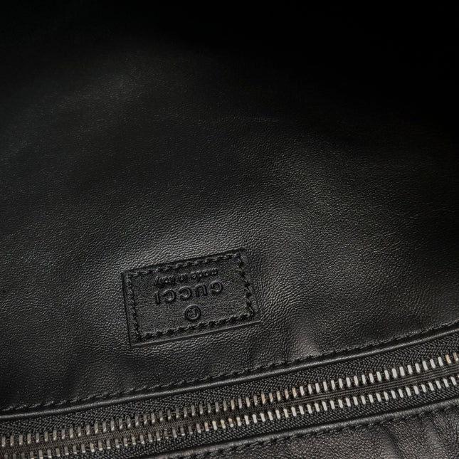Gucci Jackie 1961 Large Black and White Calfskin Leather With Long Strap