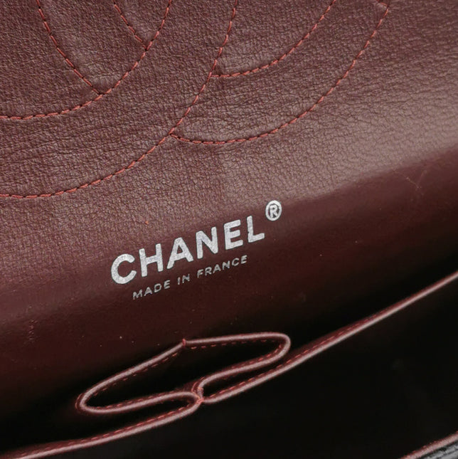 Chanel Classic Flap Jumbo 2011 Black Caviar Leather Double Flap Silver Hardware