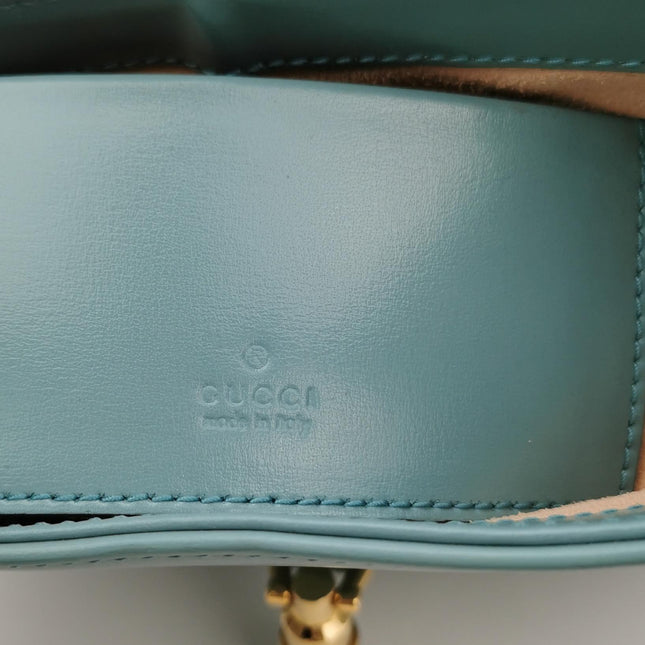 Gucci Jackie 1961 Mini Blue Leather Bag with Adjustable Strap