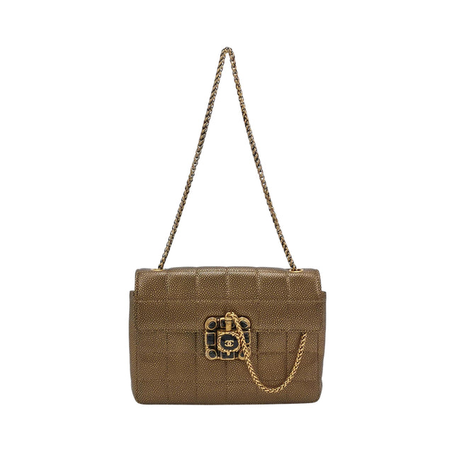 Chanel Paris Byzance Limited Edition Gold Caviar Leather Black Jewel Lock