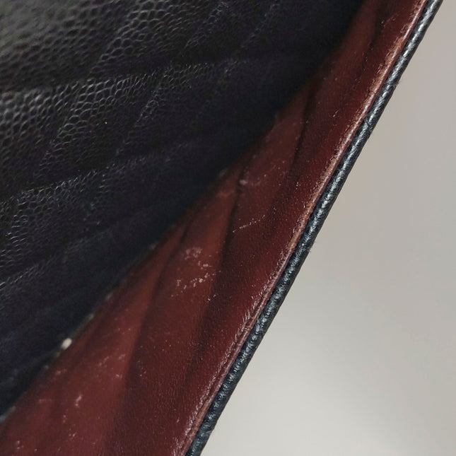 Chanel Classic Flap Maxi 2011 Black Caviar Leather Double Flap with Gold Hardware