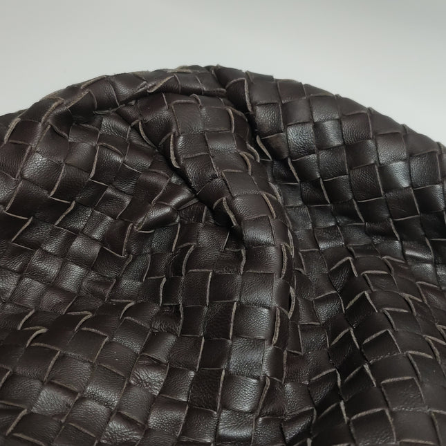 Bottega Veneta Belly Hobo Intreccio Leather Dark Chocolate Brown Large 50cm