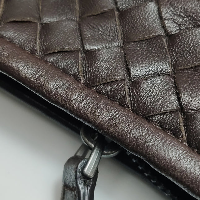 Bottega Veneta Belly Hobo Intreccio Leather Dark Chocolate Brown Large 50cm