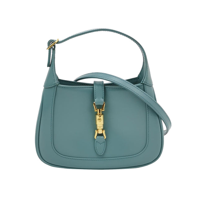 Gucci Jackie 1961 Mini Blue Leather Bag with Adjustable Strap