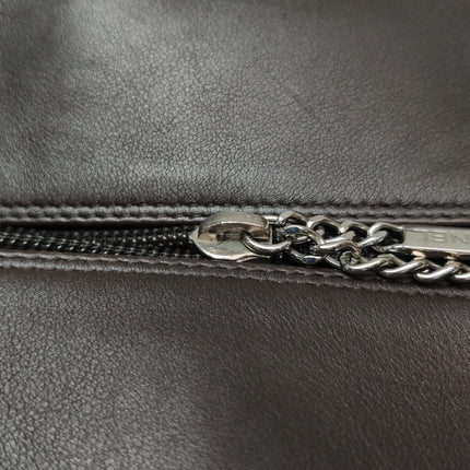 Chanel Cambon Large Dark Brown Calfskin Leather Double Strap Handbag