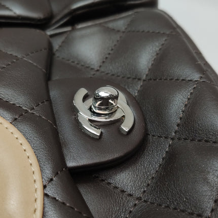 Chanel Cambon Large Dark Brown Calfskin Leather Double Strap Handbag