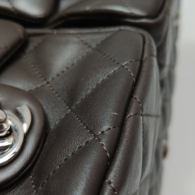 Chanel Cambon Large Dark Brown Calfskin Leather Double Strap Handbag