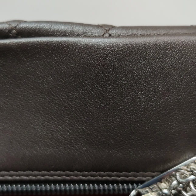 Chanel Cambon Large Dark Brown Calfskin Leather Double Strap Handbag