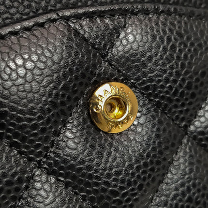 Chanel Classic Flap Jumbo 2011 Black Caviar Leather Double Flap Gold Hardware