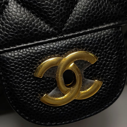 Chanel Classic Flap Jumbo 2011 Black Caviar Leather Double Flap Gold Hardware