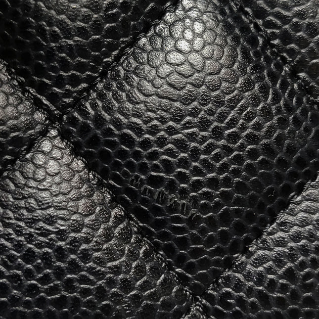 Chanel Classic Flap Jumbo 2011 Black Caviar Leather Double Flap Gold Hardware