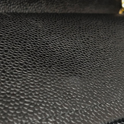 Chanel Classic Flap Jumbo 2011 Black Caviar Leather Double Flap Gold Hardware