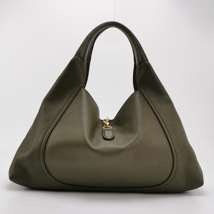 Gucci Softbit Maxi Shoulder Bag Olive Green Calfskin Leather 2024