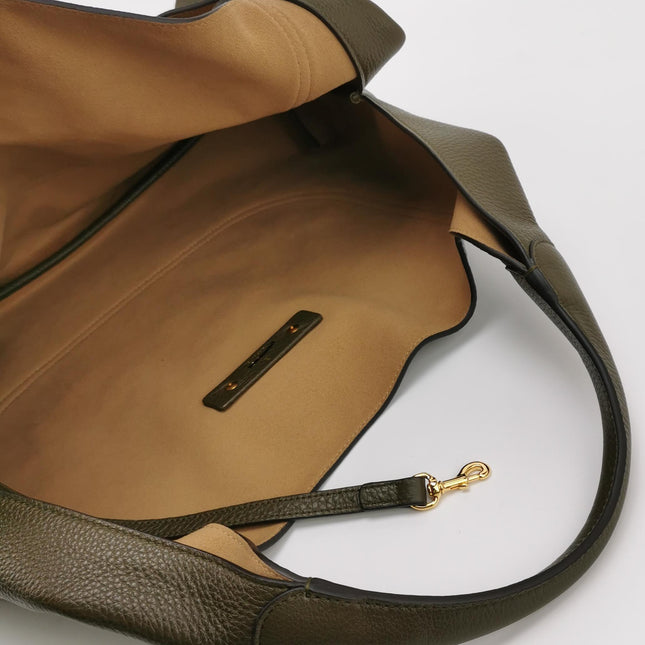 Gucci Softbit Maxi Shoulder Bag Olive Green Calfskin Leather 2024