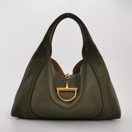 Gucci Softbit Maxi Shoulder Bag Olive Green Calfskin Leather 2024