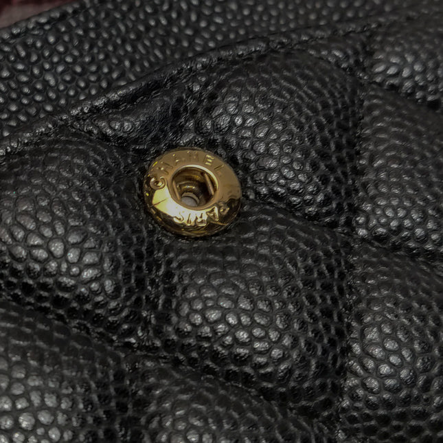 Chanel Classic Flap Medium 2014 Black Caviar Leather Gold Hardware