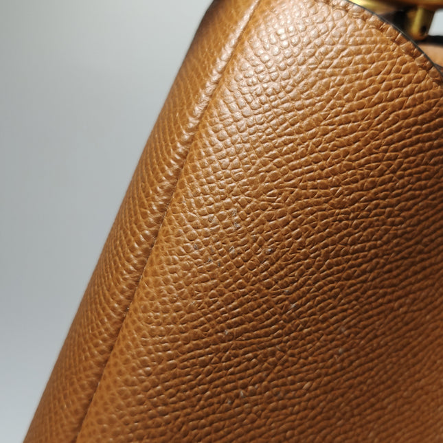 Dior Saddle 2022 Medium Tan Brown Grained Calfskin Leather Bag with Strap