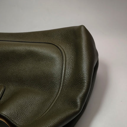 Gucci Softbit Maxi Shoulder Bag Olive Green Calfskin Leather 2024