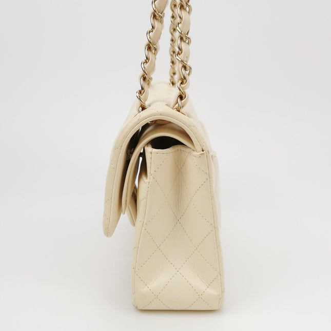 Chanel Classic Flap Small Bag White Lambskin Gold Hardware 2021