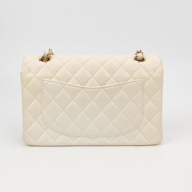 Chanel Classic Flap Small Bag White Lambskin Gold Hardware 2021