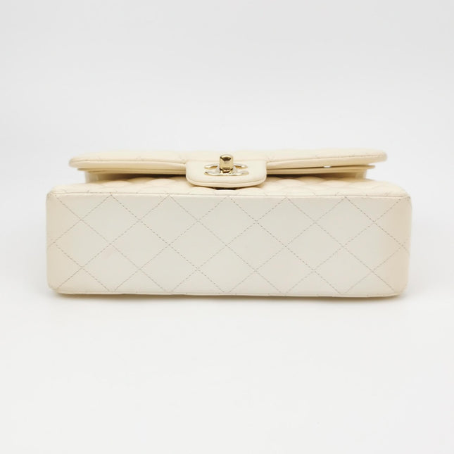 Chanel Classic Flap Small Bag White Lambskin Gold Hardware 2021
