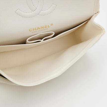 Chanel Classic Flap Small Bag White Lambskin Gold Hardware 2021