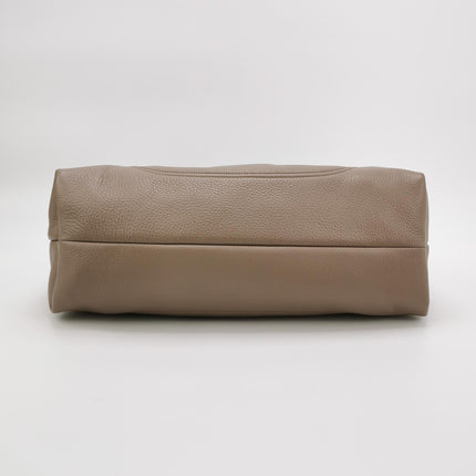 Gucci Softbit Maxi Shoulder Bag Beige Calfskin Leather