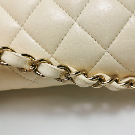 Chanel Classic Flap Small Bag White Lambskin Gold Hardware 2021