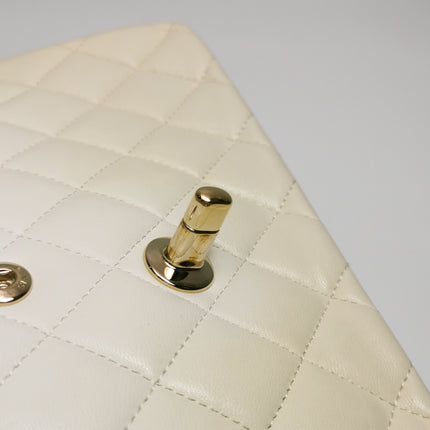 Chanel Classic Flap Small Bag White Lambskin Gold Hardware 2021