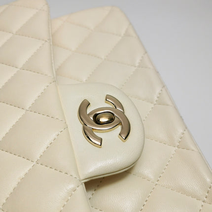 Chanel Classic Flap Small Bag White Lambskin Gold Hardware 2021