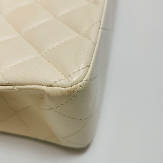 Chanel Classic Flap Small Bag White Lambskin Gold Hardware 2021