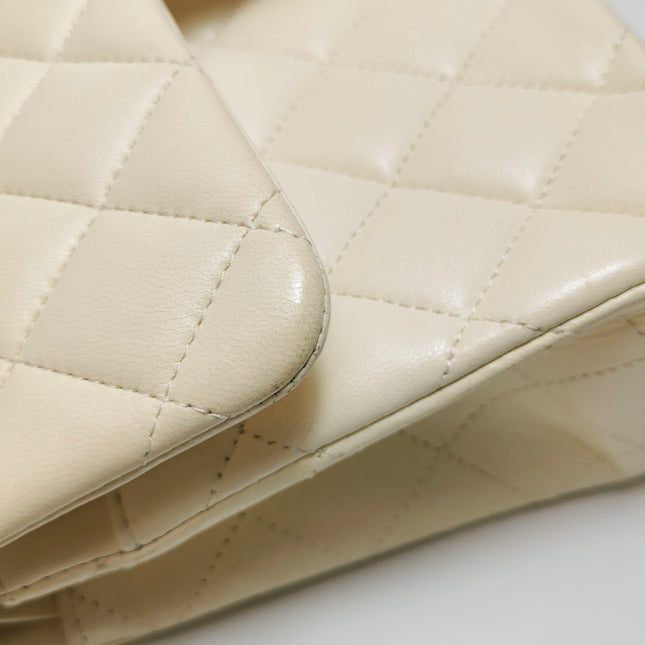Chanel Classic Flap Small Bag White Lambskin Gold Hardware 2021
