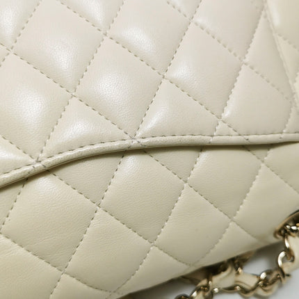 Chanel Classic Flap Small Bag White Lambskin Gold Hardware 2021