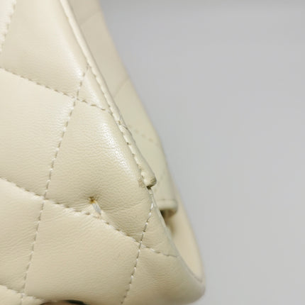 Chanel Classic Flap Small Bag White Lambskin Gold Hardware 2021