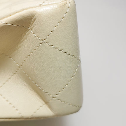 Chanel Classic Flap Small Bag White Lambskin Gold Hardware 2021