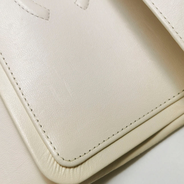 Chanel Classic Flap Small Bag White Lambskin Gold Hardware 2021