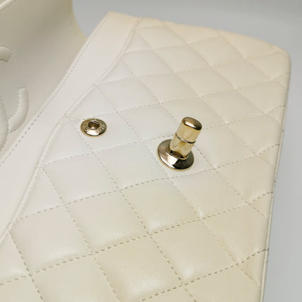 Chanel Classic Flap Small Bag White Lambskin Gold Hardware 2021