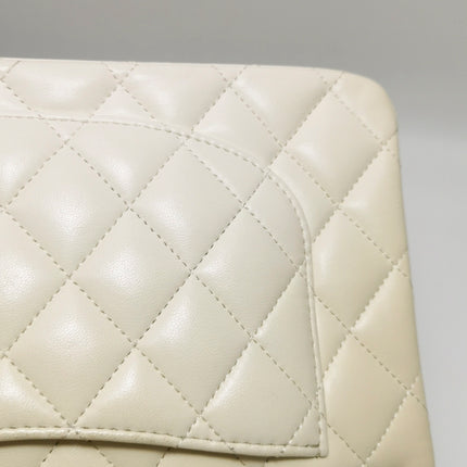 Chanel Classic Flap Small Bag White Lambskin Gold Hardware 2021