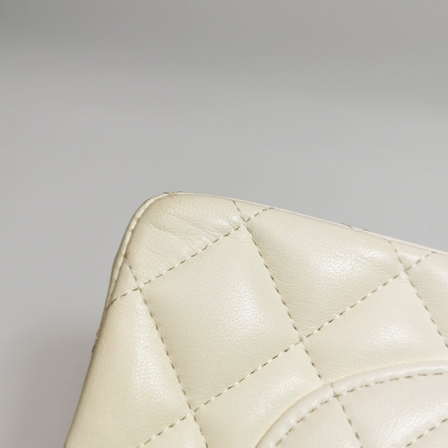 Chanel Classic Flap Small Bag White Lambskin Gold Hardware 2021
