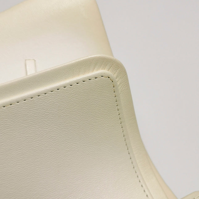Chanel Classic Flap Small Bag White Lambskin Gold Hardware 2021