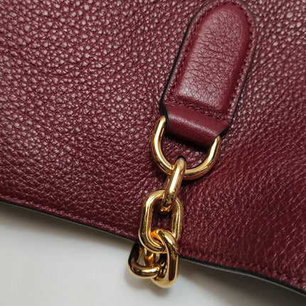 Gucci Softbit Maxi Shoulder Bag Burgundy Calfskin Leather 2024