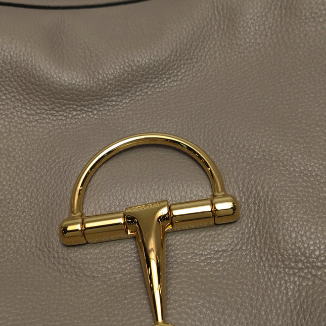 Gucci Softbit Maxi Shoulder Bag Beige Calfskin Leather