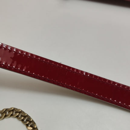 Lady Dior Mini Handbag 2017 Red Patent Leather Gold-tone Chain Strap