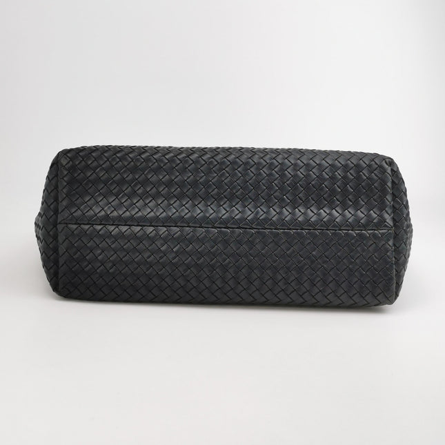 Bottega Veneta Cabat Large Intreccio Leather Tote Bag Black 40cm
