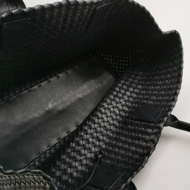 Bottega Veneta Cabat Large Intreccio Leather Tote Bag Black 40cm