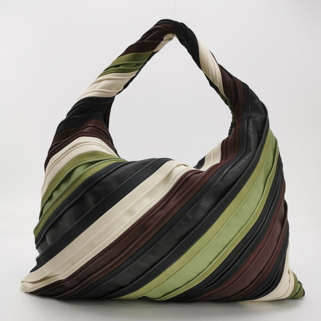 Bottega Veneta Hop Large Stripe Leather Hobo Bag 54cm