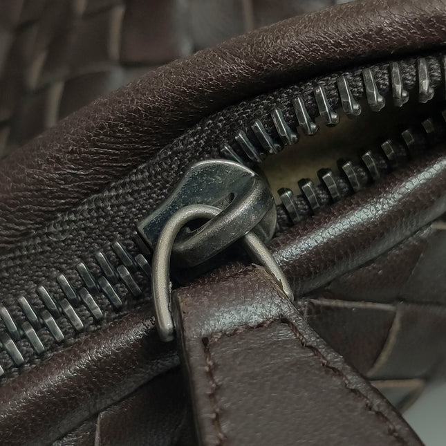 Bottega Veneta Belly Hobo Intreccio Leather Dark Chocolate Brown Large 50cm