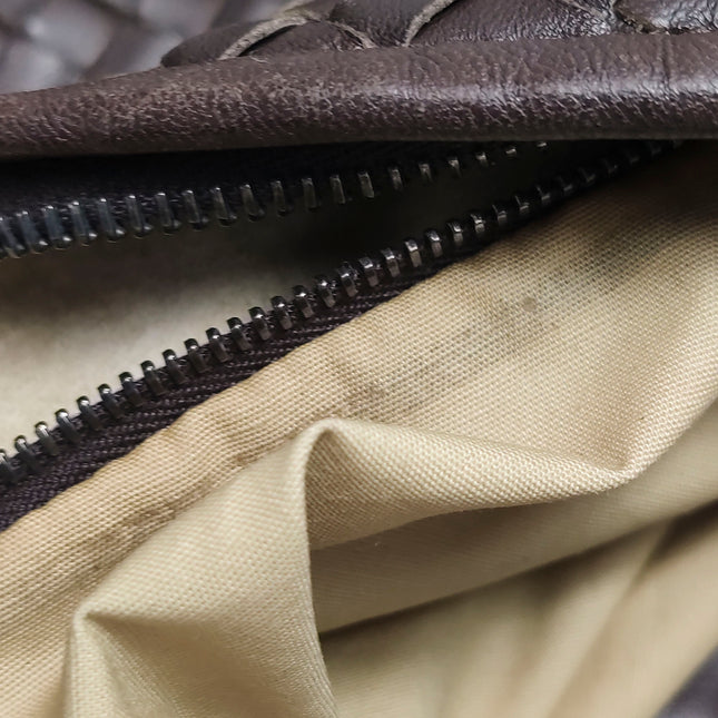 Bottega Veneta Belly Hobo Intreccio Leather Dark Chocolate Brown Large 50cm