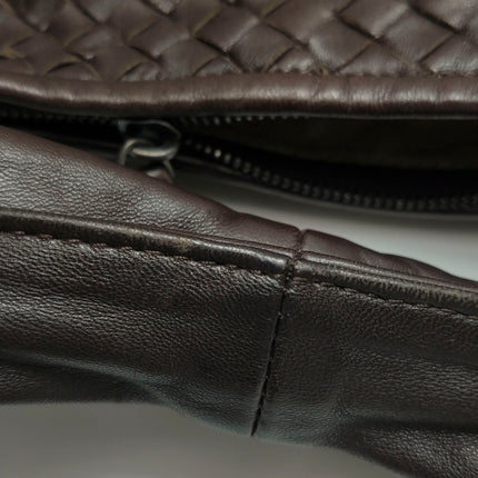Bottega Veneta Belly Hobo Intreccio Leather Dark Chocolate Brown Large 50cm